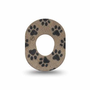 ExpressionMed Fuzzy Pawprints Dexcom G7 and Dexcom Stelo Glucose Biosensor System Mini, Single Tape Textile inspired  Waterproof Plaster for CGM