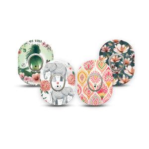 ExpressionMed Balance Bloom Dexcom G7 and Dexcom Stelo Glucose Biosensor System Mini, tape and sticker  calming botanical illustration Adhesive Tape for CGM