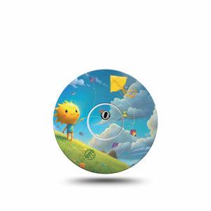 ExpressionMed Summer Kite Freestyle Libre 3 and Libre 3 Plus Tape, Single Tape and Single Sticker Sunny Cloud Sky, Adhesive Tape Continuous Glucose Monitor Design