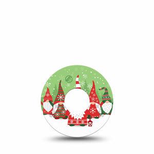 ExpressionMed Holiday Gnomies Freestyle Libre 3 Tape Single Tape Red and Green Theme Gnomes, Adhesive Tape CGM Design