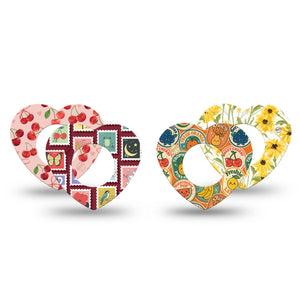 ExpressionMed Sweet Stickers Freestyle Libre, Libre 2 Plus, and Abbott Lingo Heart, 4-Pack Tape Motif sticker inspired Waterproof Adhesive Tape for Continuous Glucose Monitor