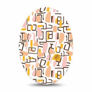 ExpressionMed Squiggles Medtronic Guardian Enlite Universal Oval, Single Tape Eye-Catching Shapes, Plaster CGM Design