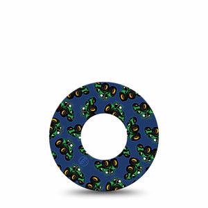 ExpressionMed Tractors Freestyle Libre and Libre 2 Plus Tape, Abbott Lingo, Single Tape Green Tractors, Fixing Ring Tape Continuous Glucose Monitor Design