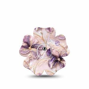 ExpressionMed Pink Pearls Freestyle Libre 3 and Libre 3 Plus Flower, Single Tape and Single Sticker Pearl flowers Adhesive Tape for CGM