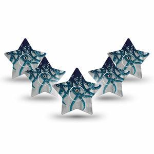 ExpressionMed Tentacles Freestyle Libre 3 and Libre 3 Plus Star Shape Tape, 5-Pack Tape and 5-Pack Sticker Underwater Tentacles, Patch CGM Design