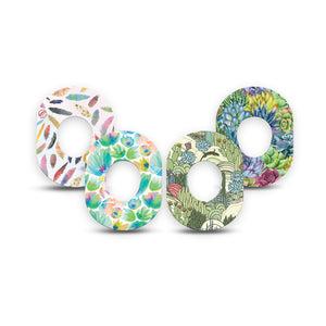 ExpressionMed Desert Succulent Variety Pack  Dexcom G7 Mini Tape, Dexcom Stelo Glucose Biosensor System, 4-Pack Tape Variety Cactus Yucca Plants, Patch Continuous Glucose Monitor Design