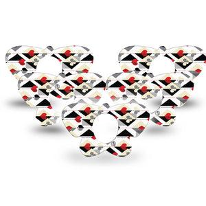 ExpressionMed Playing Cards Dexcom G7 Butterfly Shape Tape, Dexcom Stelo Glucose Biosensor System,  5-Pack Tape Suites Playing Cards Pattern, Adhesive Tape CGM Design