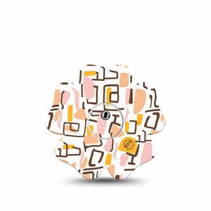 ExpressionMed Squiggles Freestyle Libre 3 and Libre 3 Plus Flower Shape Tape, Single Tape and Single Sticker Fun Shapes Scribbles, Overlay Tape CGM Design