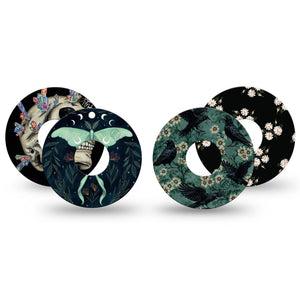 ExpressionMed Gothic Wilderness Freestyle Libre 3 and Libre 3 Plus, 4-Pack Tape dark daisy nature pattern Best Covers for CGM