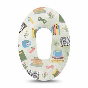 ExpressionMed Cozy Books Dexcom G6 Tape Single Cozy Library Haven Plaster CGM Design