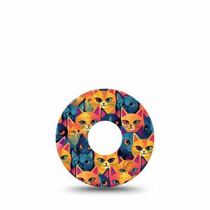 ExpressionMed Catorama Freestyle Libre 3 Tape Single Tape Mixed Hue Cat Pattern Artwork Adhesive Tape CGM Design