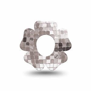 ExpressionMed Mirror Ball Dexcom G7 and Dexcom Stelo Glucose Biosensor System Flower, Single Tape Sparkling disco inspired Adhesive Tape for CGM