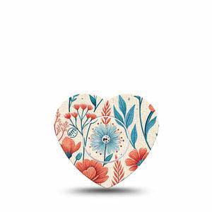 ExpressionMed Desert Wildflower Freestyle Libre, Libre 2 Plus, and Abbott Lingo Heart, Single Tape and Single Sticker Color-rich botanical print Decorative Adhesive Tape for CGM