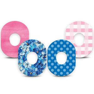 ExpressionMed Cotton Candy Coast Variety Pack Dexcom G7 Tape, Dexcom Stelo Glucose Biosensor System, 4-Pack Tape Variety Whimsy Prints, Overlay Tape CGM Design