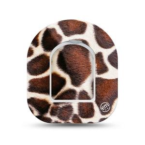 ExpressionMed Giraffe Print Omnipod Surface Center Sticker and Mini Tape Animal Skin Inspired Vinyl Sticker and Tape Design Pump Design