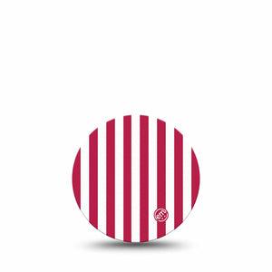 ExpressionMed Red Stripes Freestyle Libre 3 and Libre 3 Plus OverPatch, Single Tape Fun summer stripes Adhesive Tape for CGM