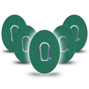 ExpressionMed Forest Green Dexcom G6 Tape, 5-Pack Tape and 5-Pack Sticker Basic Color, Plaster Continuous Glucose Monitor Design