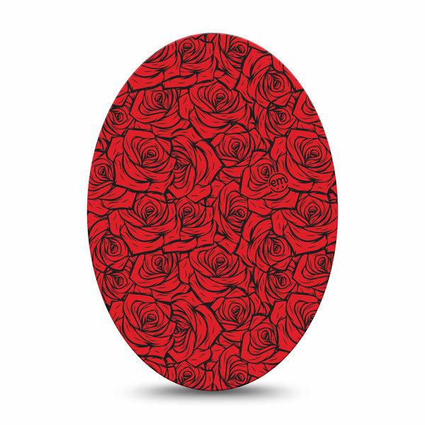 ExpressionMed Roses Medtronic Guardian Enlite Universal Oval, Single Tape Rose bouquet Vinyl Decoration for CGM