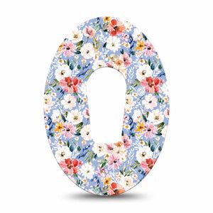ExpressionMed Petal Breeze Dexcom G6, Single Tape Springy floral arrangment Fixing Ring Tape for Continuous Glucose Monitor