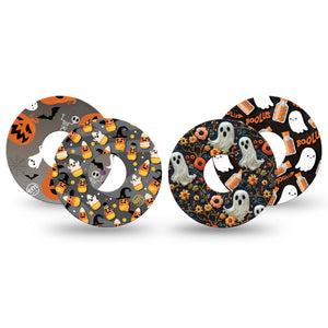 ExpressionMed Ghostly Giggles Variety Pack Freestyle Libre 3 and Libre 3 Plus Tape, 4-Pack Tape Variety, Halloween Ghouls, Adhesive Tape Continuous Glucose Monitor Design