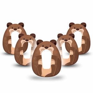 ExpressionMed Otter Dexcom G6 Gumdrop Shape Tape, 5-Pack Tape Otter Cradling Shell, Overlay Patch CGM Design