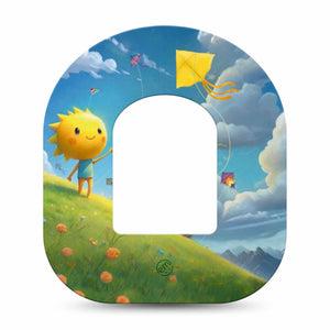 ExpressionMed Summer Kite Omnipod Tape, Single Tape Happy Sun Kite, Adhesive Patch Pump Design