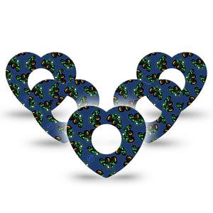 ExpressionMed Tractors Infusion Set Heart Shape Tape 10-Pack Tape Green Tractors, Adhesive Tape Continuous Glucose Monitor Design