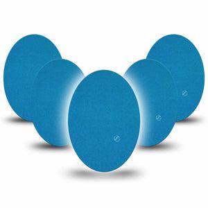 ExpressionMed Teal Medtronic Guardian Enlite Universal Oval, 5-Pack Tape Color Sample Inspired, Plaster CGM Design