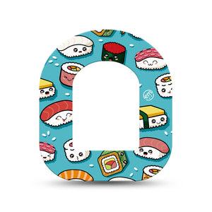 ExpressionMed Silly Sushi Pod Mini Tape Single, Playful Nigiri Adhesive Patch Pump Design