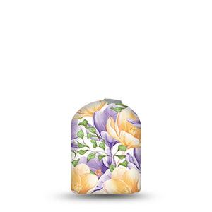 ExpressionMed Crocus Flowers Pod Full Wrap Sticker Pod Full Wrap Sticker Single Sticker Pastel purple and orange flowers Vinyl Graphics Pump design