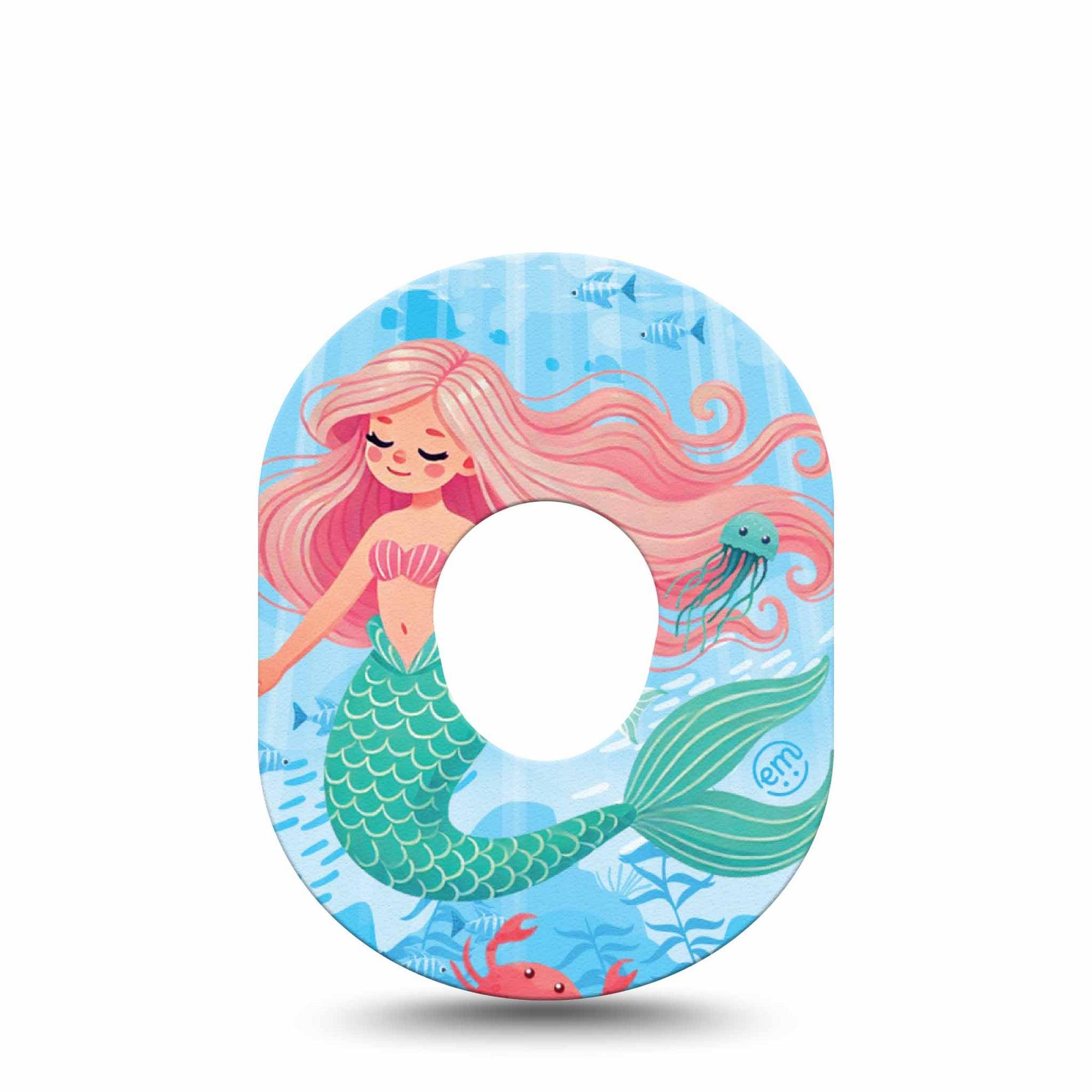 ExpressionMed Mermaid Dexcom G7 Tape, Dexcom Stelo Glucose Biosensor System, Single Tape Whimsical Mermaidcore, Overlay Tape CGM Design