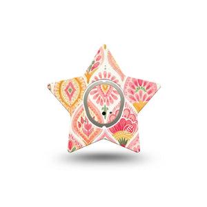 ExpressionMed Blush Dexcom G7 and Dexcom Stelo Glucose Biosensor System Star, Single Tape and Single Sticker subtle pink texture Adhesive Patch for CGM