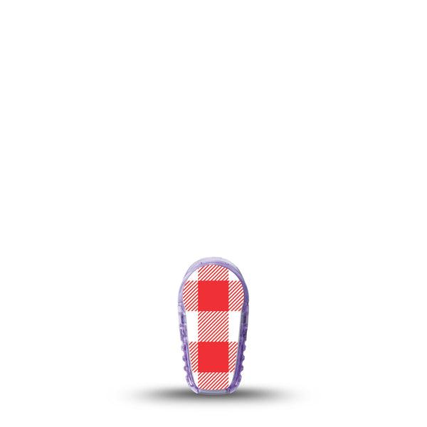 ExpressionMed Red Gingham Dexcom G6 Sticker, Single Sticker Classic picnic check Decorative Adhesive Tape for CGM