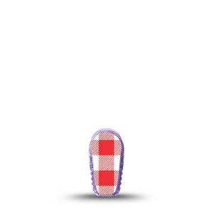 ExpressionMed Red Gingham Dexcom G6 Sticker, Single Sticker Classic picnic check Decorative Adhesive Tape for CGM