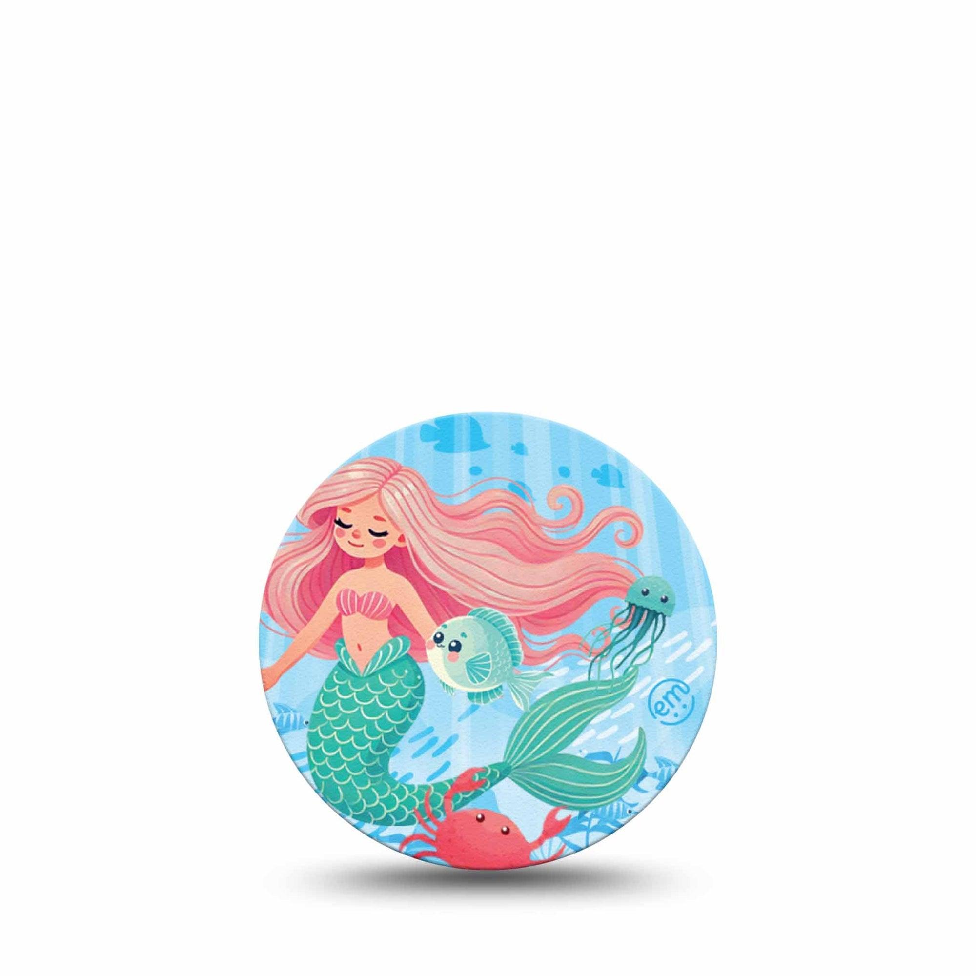 ExpressionMed Mermaid Freestyle Libre 3 and Libre 3 Plus Overpatch Single Tape Mythical Mermaid Story, Adhesive Patch CGM Design