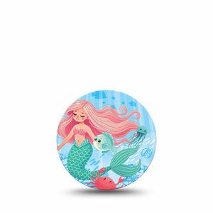 ExpressionMed Mermaid Freestyle Libre 3 and Libre 3 Plus Overpatch Single Tape Mythical Mermaid Story, Adhesive Patch CGM Design