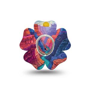 ExpressionMed Grand Canyon Dexcom G7 and Dexcom Stelo Glucose Biosensor System Flower, Single Tape and Single Sticker southwest landscape design Patch for CGM