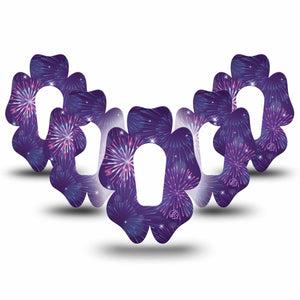 ExpressionMed New Years Celebration Dexcom G6 Flower Shape Tape 5-Pack Tape Happy New Year, Adhesive Patch Continuous Glucose Monitor Design