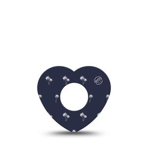 ExpressionMed Palm Trees Infusion Set Heart Shape Tape 5-Pack Tape Palm Oasis, Plaster Continuous Glucose Monitor Design