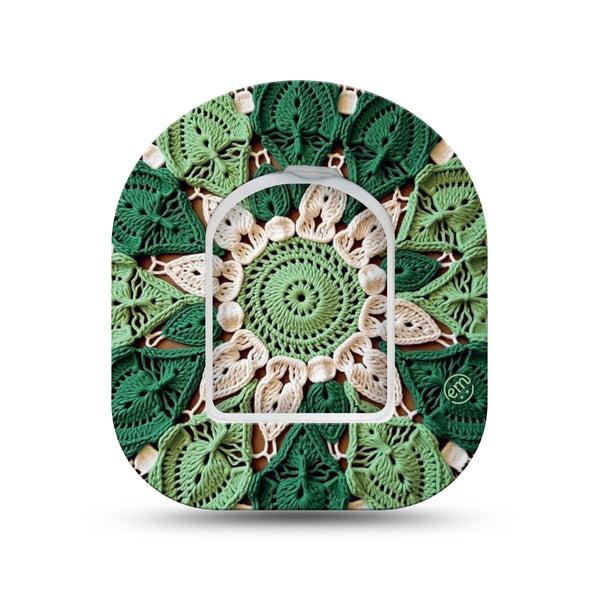 ExpressionMed Knit Monstera Omnipod Mini, Single Tape and Single Sticker Yarn knitted flower Sensor Cover For Pump