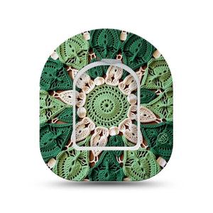 ExpressionMed Knit Monstera Omnipod Mini, Single Tape and Single Sticker Yarn knitted flower Sensor Cover For Pump
