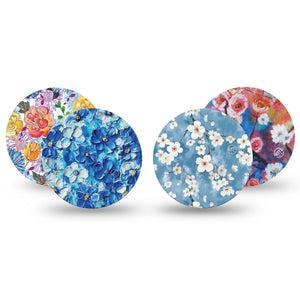 ExpressionMed Sakura Sky Variety Pack Freestyle Libre and Libre 2 Plus Overpatch, Abbott Lingo, 4-Pack  Tape Variety Blooming Pink Blossoms, Fixing Ring Patch CGM Design