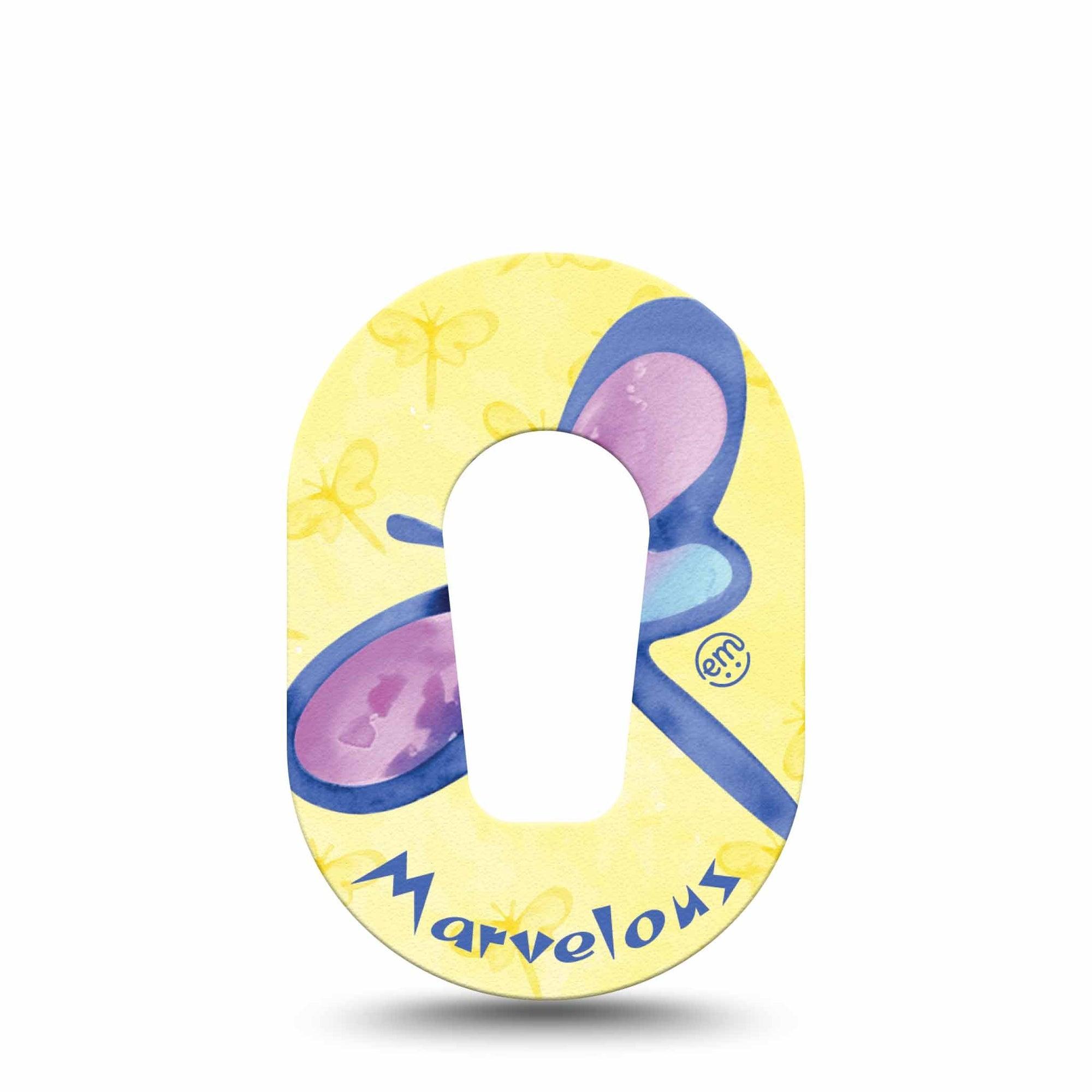 ExpressionMed Marvelous Dragonfly Dexcom G6 Mini Tape Single Tape Purple Dragonfly, Adhesive Tape CGM Design