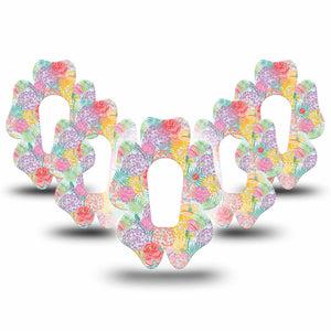 ExpressionMed Spring Flowers Dexcom G6 Flower, 5-Pack Spring flower mix Plaster for Continuous Glucose Monitor