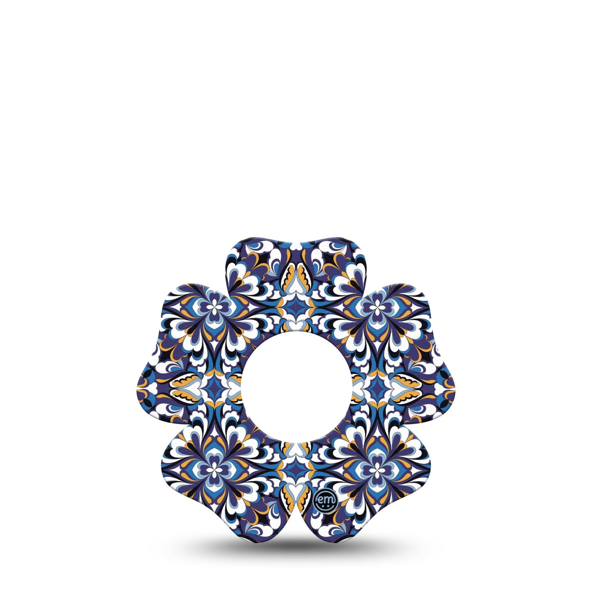 ExpressionMed Moroccan Tile Infusion Set Flower Shape Tape 5-Pack Tape Handmade Tile, Plaster Continuous Glucose Monitor Design