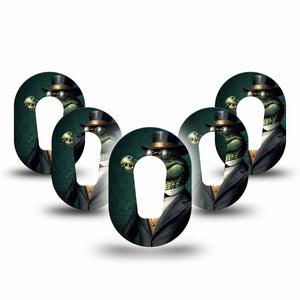 ExpressionMed Dapper Alligator Dexcom G6 Mini Tape, 5-Pack Tape Stylish Alligator Guy, Adhesive Tape CGM Design