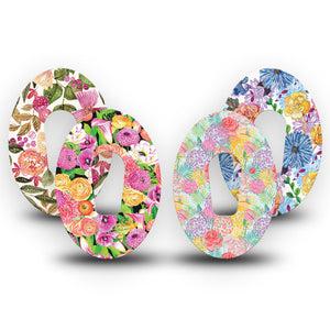 ExpressionMed Bloom Pop Dexcom G6, 4-Pack Tape Spring energetic blooms Decorative Adhesive Tape for CGM