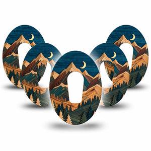 ExpressionMed Wood Mountains Dexcom G6, 5-Pack woodland mountain scene Best Covers for CGM