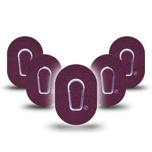 ExpressionMed Wine Red Dexcom G6 Mini Tape, 5-Pack Tape and 5-Pack Sticker Basic Deep Purple Red, Adhesive Tape CGM Design