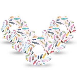 ExpressionMed Feathers Infusion Set Flower Shape Tape 10-Pack Tape Thin Feathers. Plaster Continuous Glucose Monitor Design